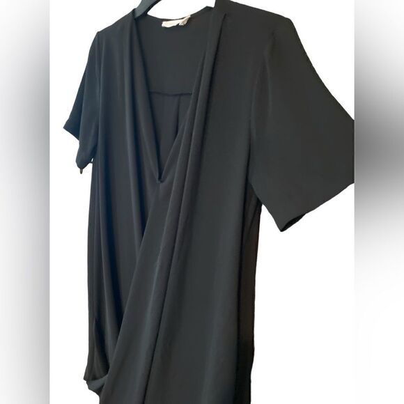 Lush Sz XS Black Draping Front Lightweight Relaxed Fit Date Night Dress Tunic - Picture 4 of 6